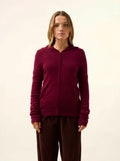DEBBIE Gilet Zippé Capuche Bordeaux