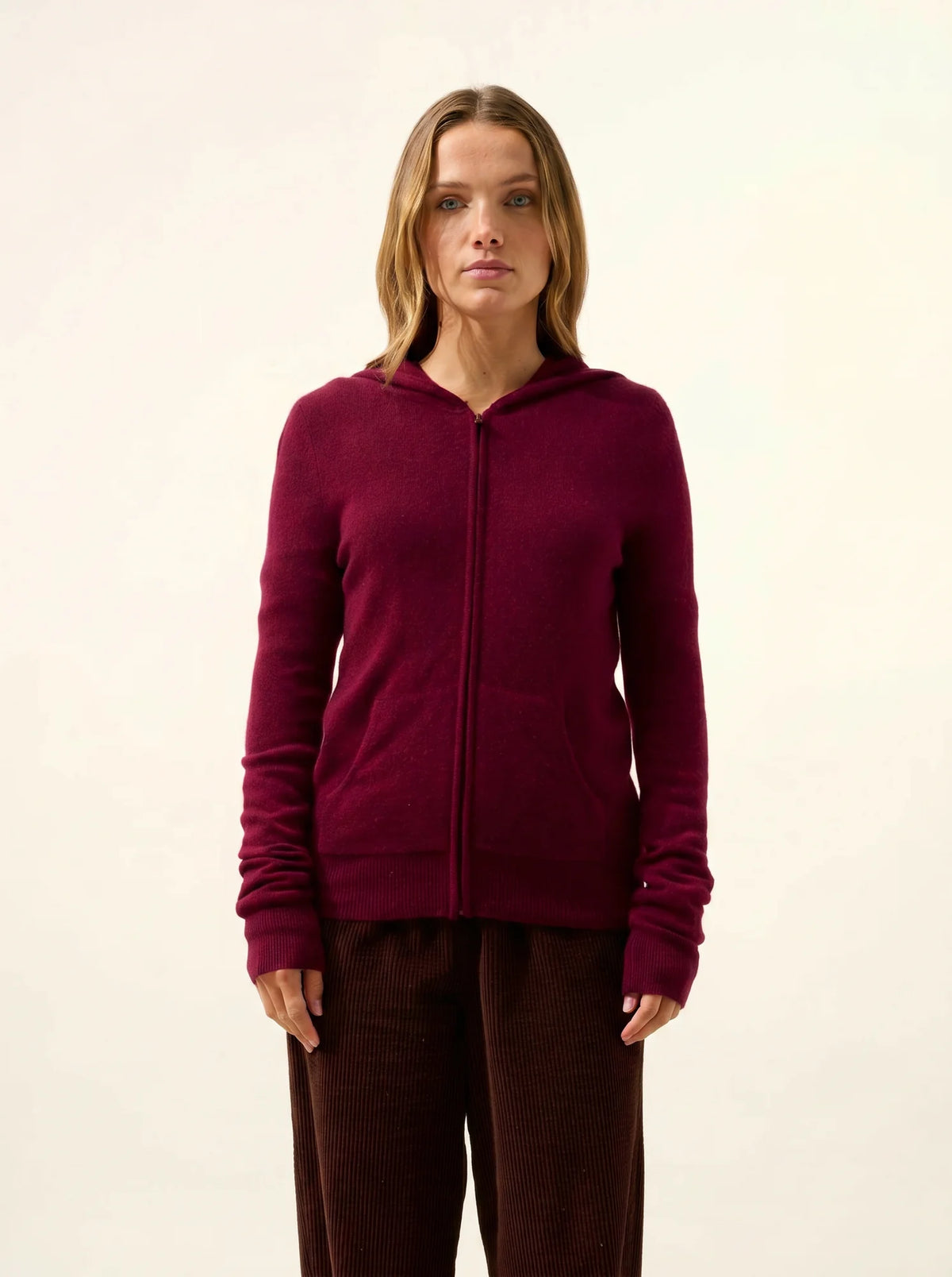 DEBBIE Gilet Zippé Capuche Bordeaux