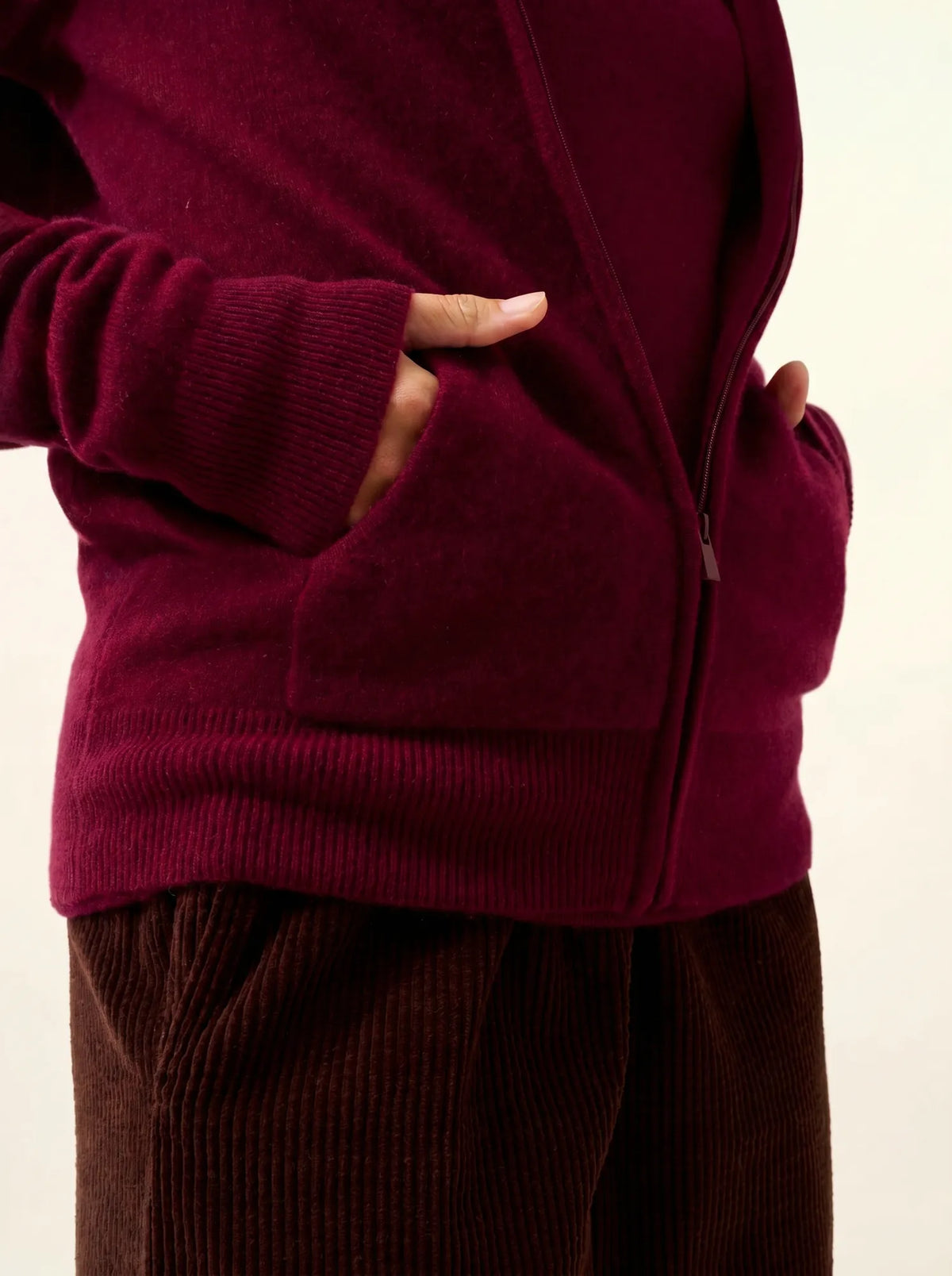 DEBBIE Gilet Zippé Capuche Bordeaux