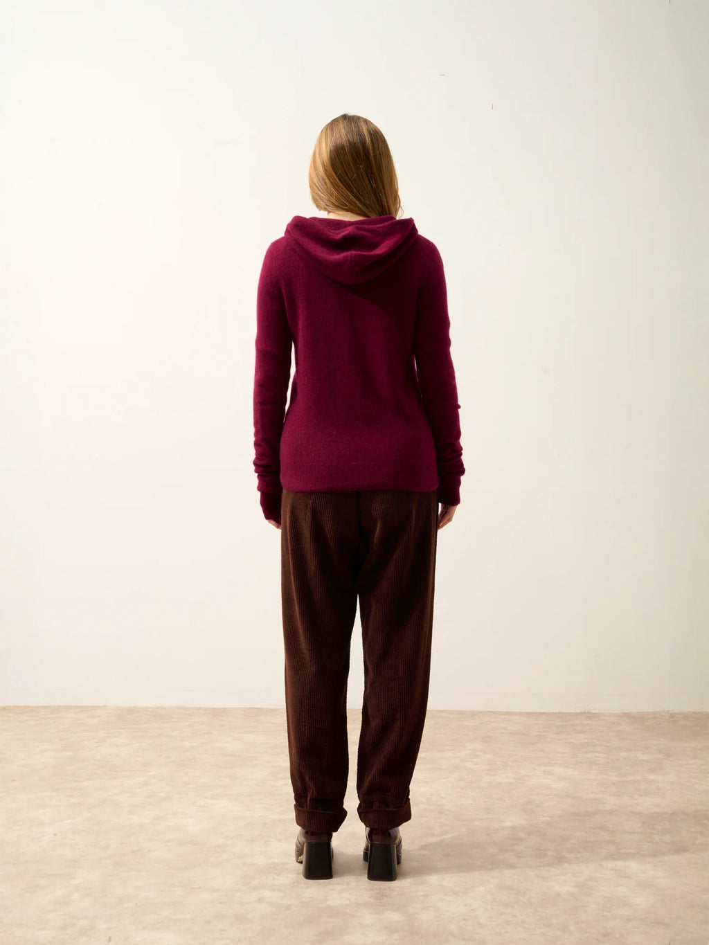 DEBBIE Gilet Zippé Capuche Bordeaux
