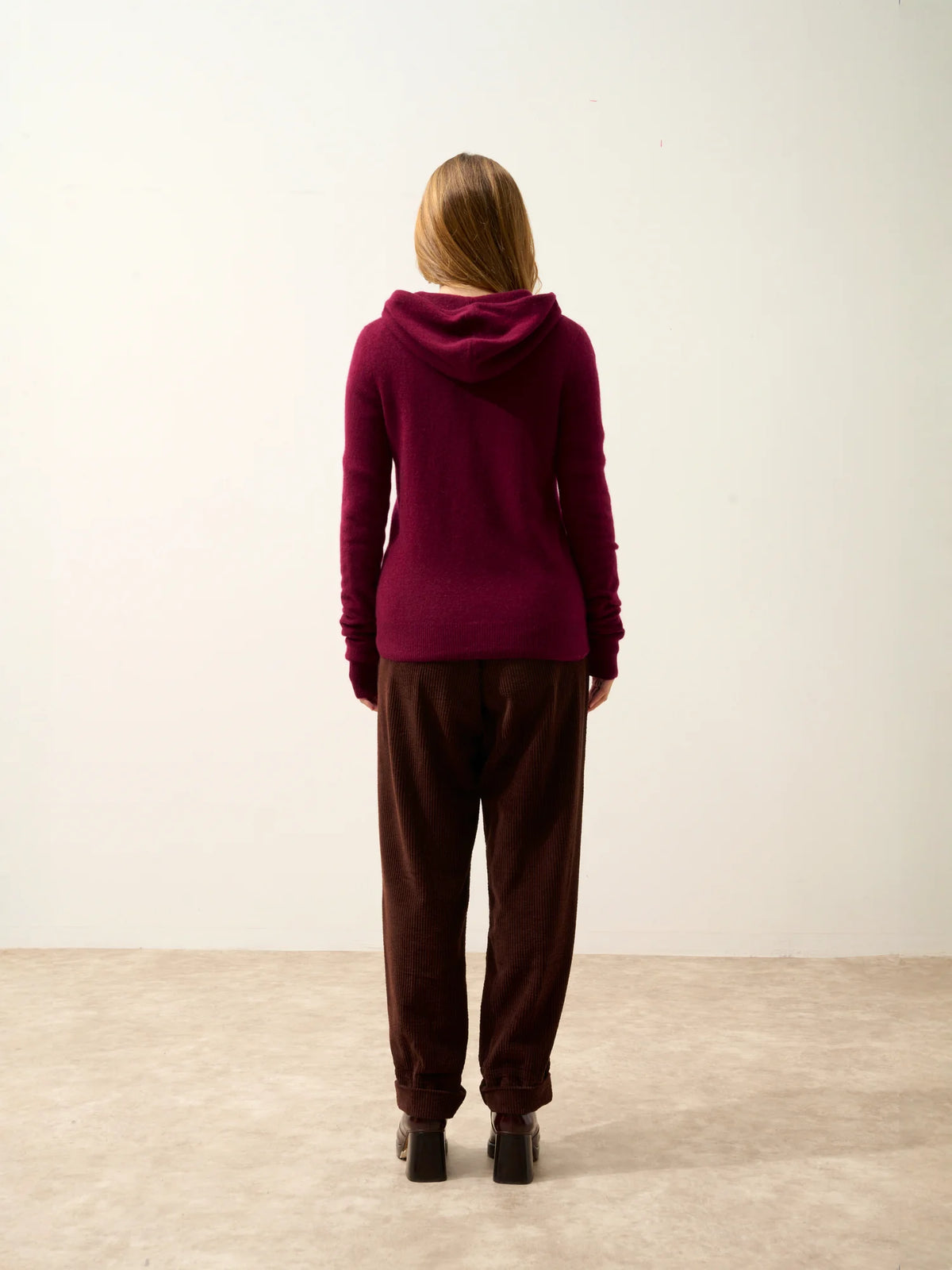 DEBBIE Gilet Zippé Capuche Bordeaux