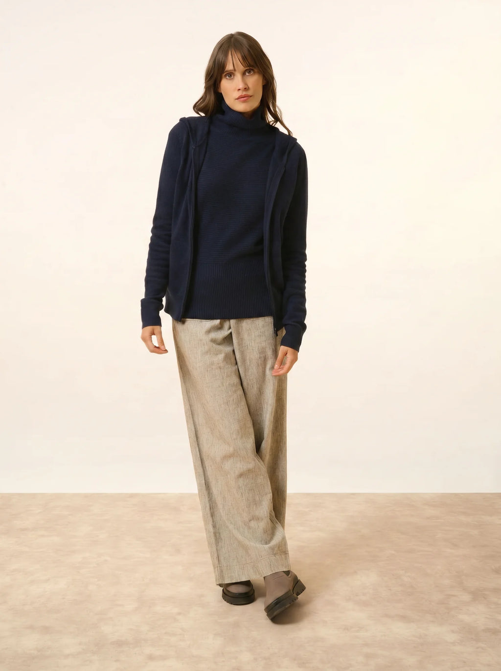 DEBBIE Gilet Zippé Capuche Bleu Marine