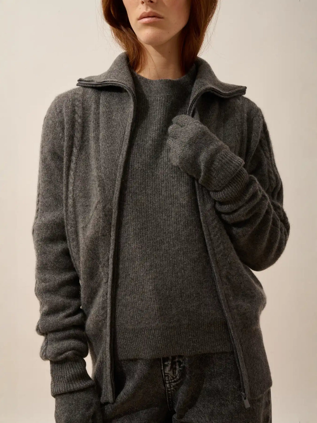 YANN Gants 4 Fils Anthracite Chiné