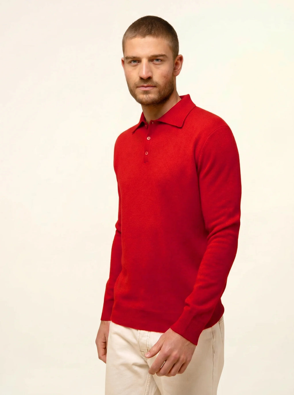 DOUGLAS Polo Manches Longues Rouge