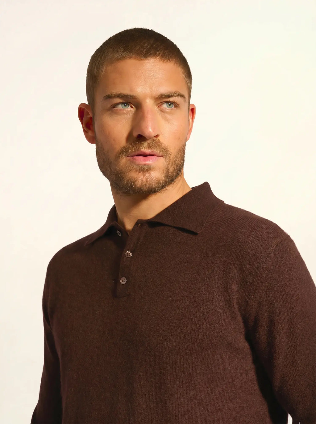 DOUGLAS Polo Long Sleeve Chocolate