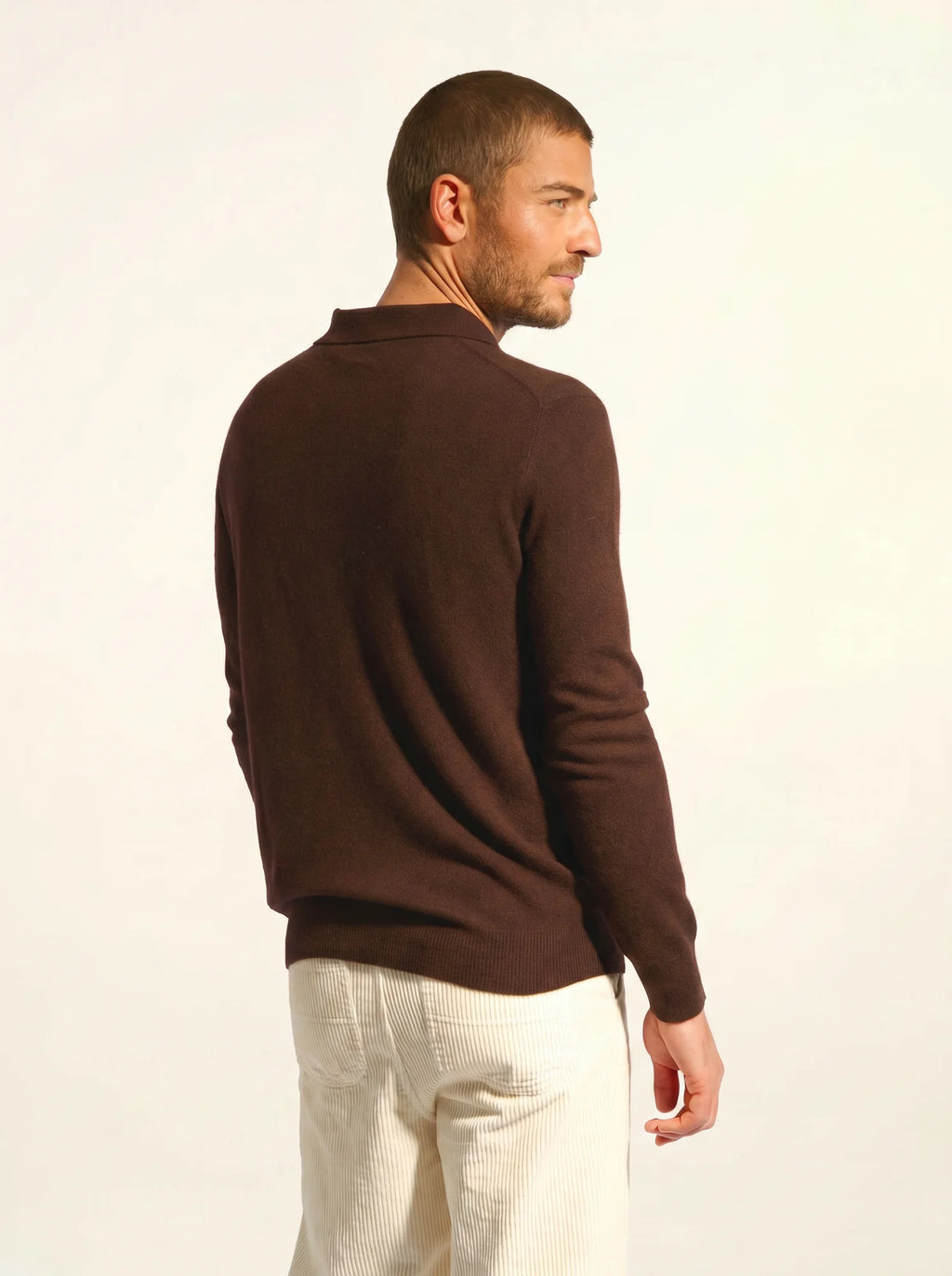 DOUGLAS Polo Long Sleeve Chocolate