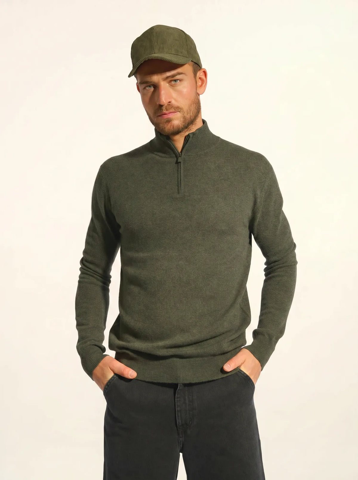 BRADLEY Pull Camionneur Kaki Chiné