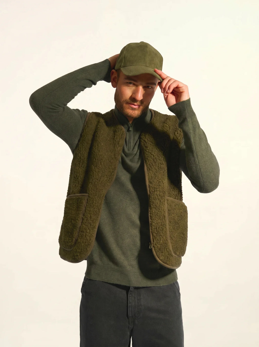 BRADLEY Pull Camionneur Kaki Chiné