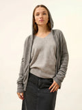 DEBBIE Gilet Zippé Capuche Flanelle Chiné