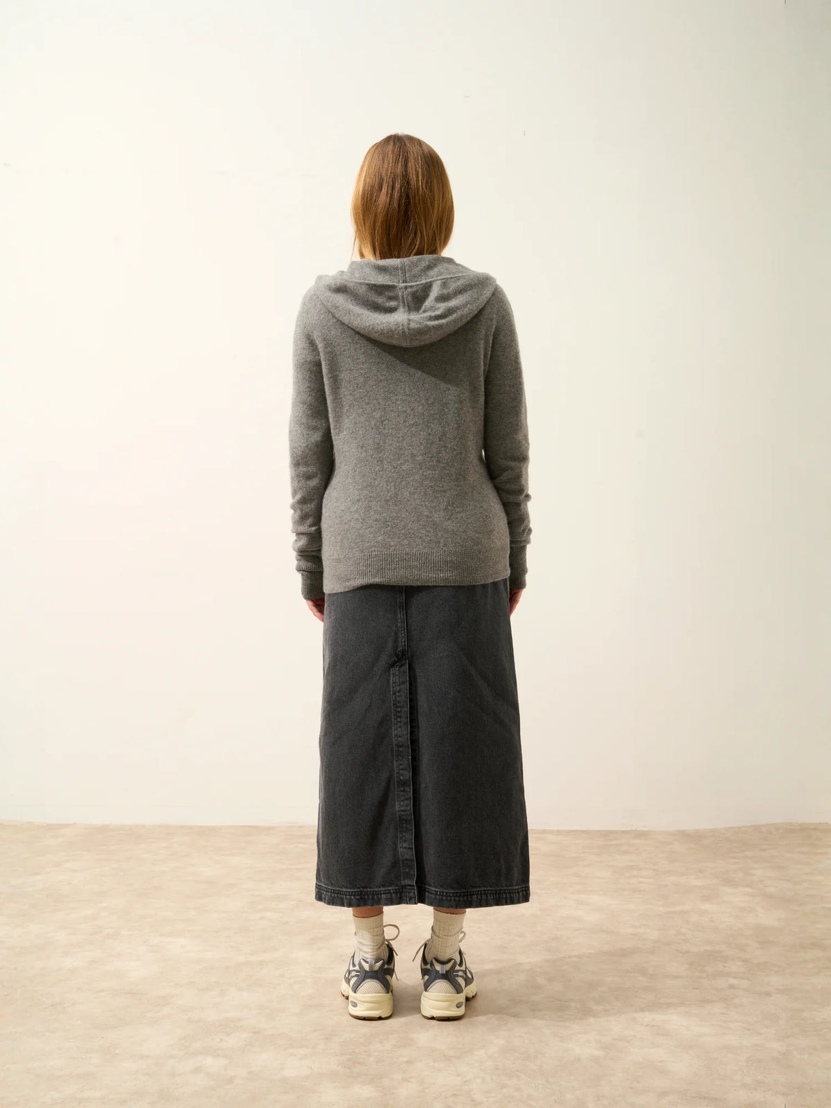 DEBBIE Gilet Zippé Capuche Flanelle Chiné