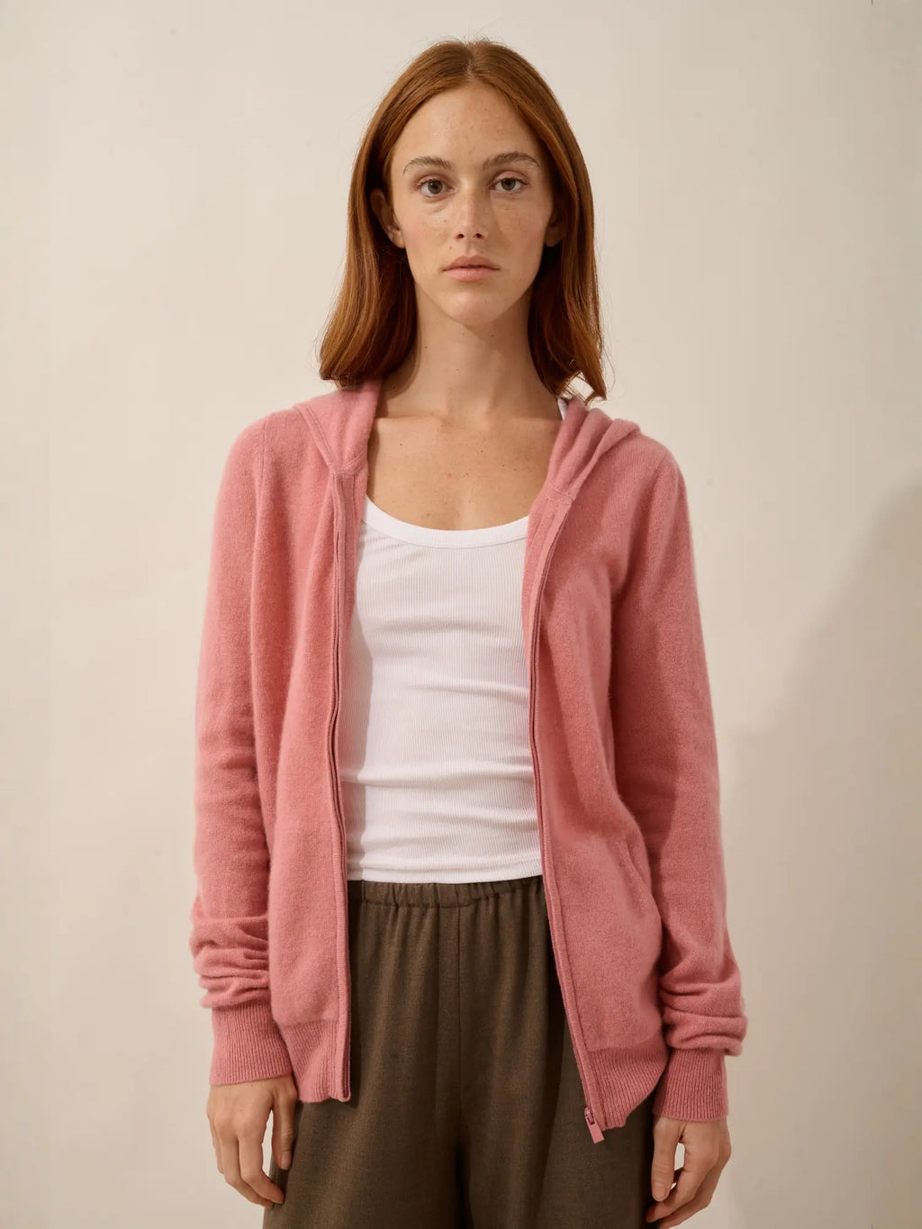 DEBBIE Vest Zipped Hooded Petal