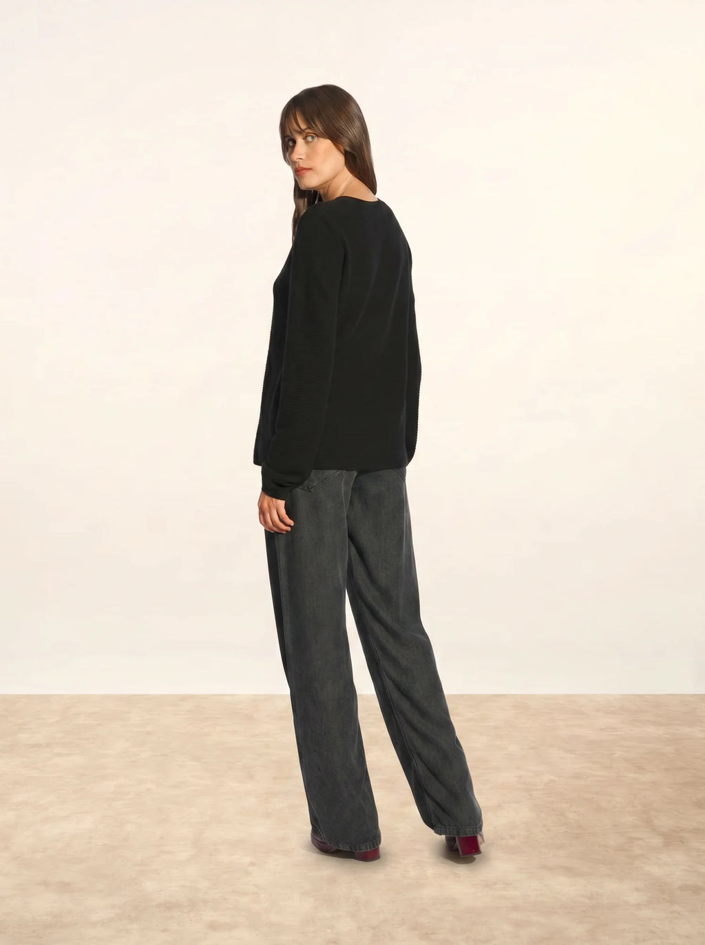 NETHY Pull Col Bateau Noir