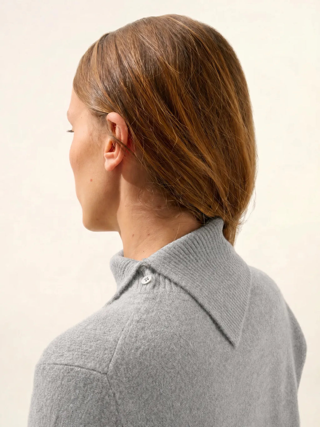 DUNDEE Pull Col Roulé Boutonné Nuage Chiné