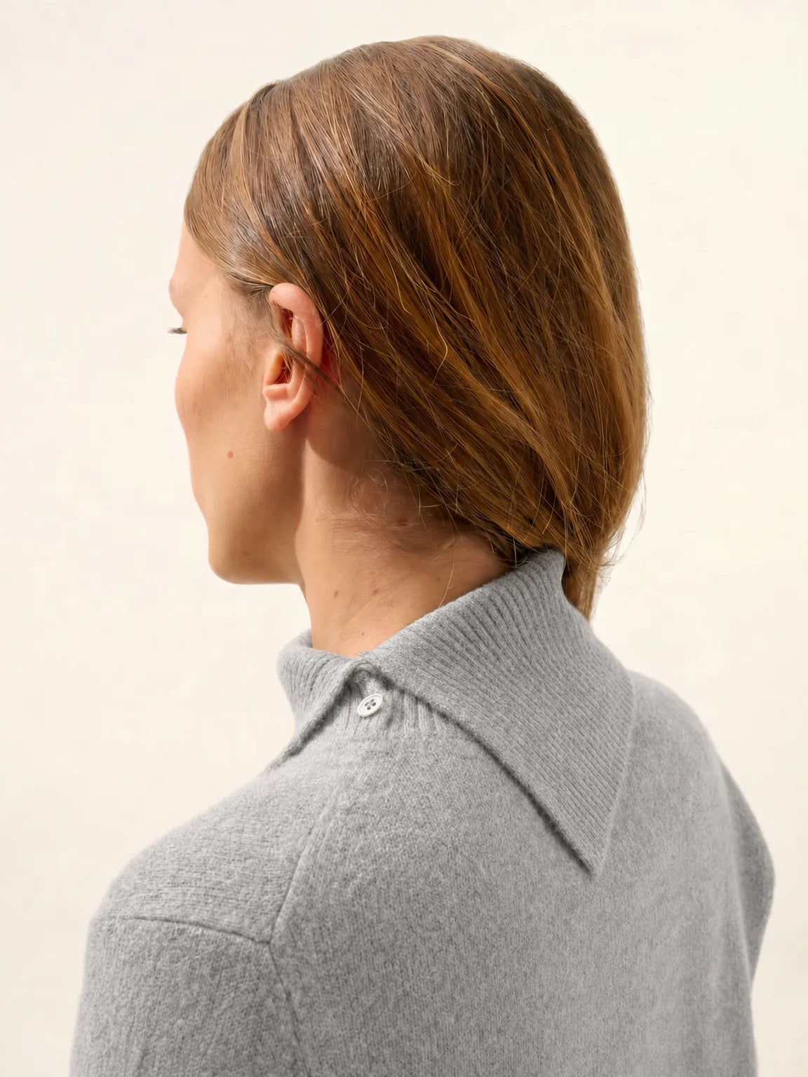 DUNDEE Pull Col Roulé Boutonné Nuage Chiné