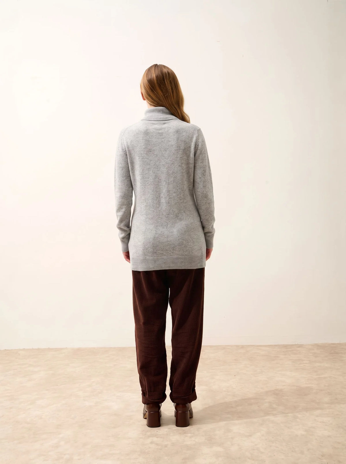 DUNDEE Pull Col Roulé Boutonné Nuage Chiné