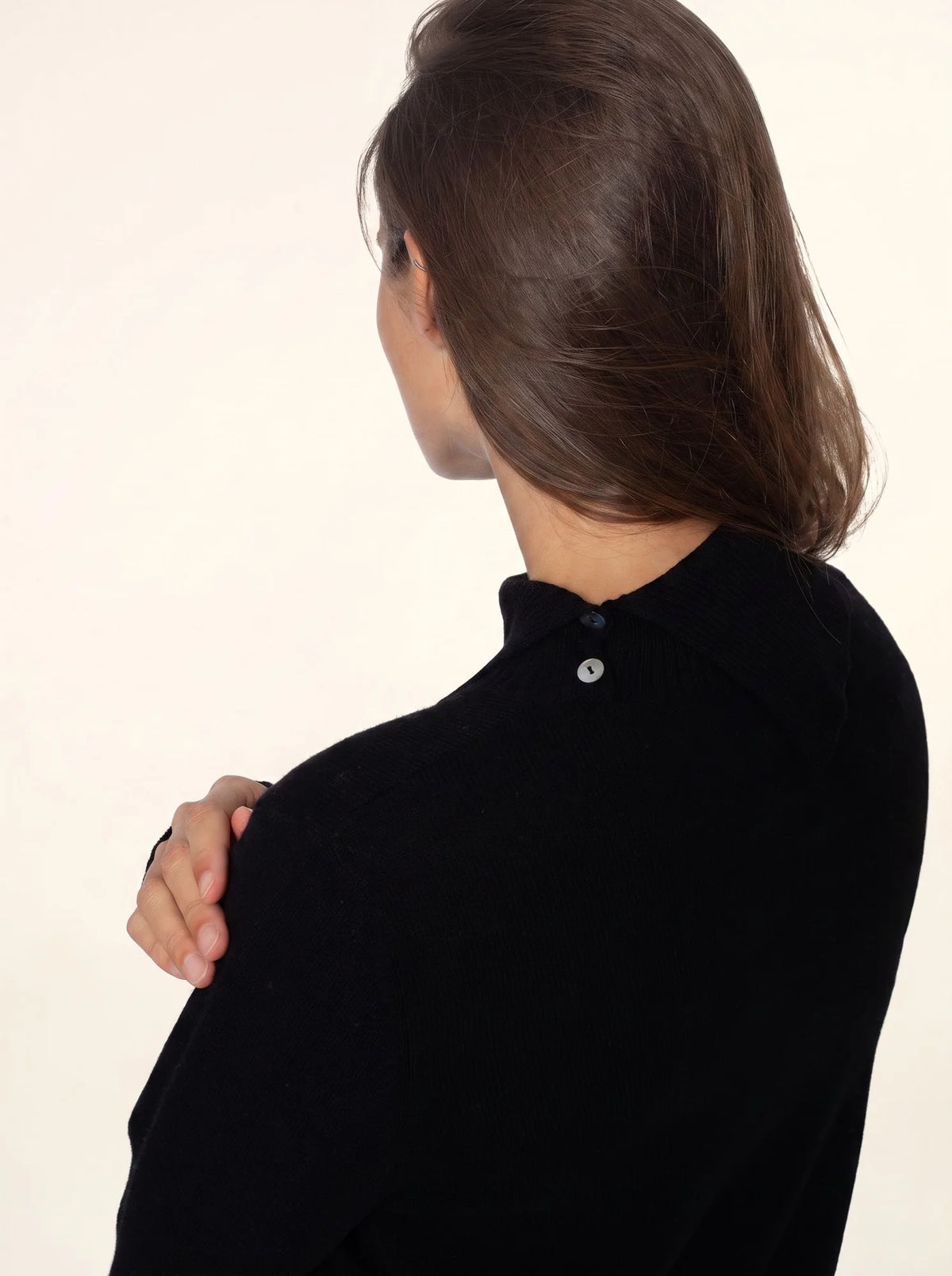 DUNDEE Pull Col Roulé Boutonné Noir