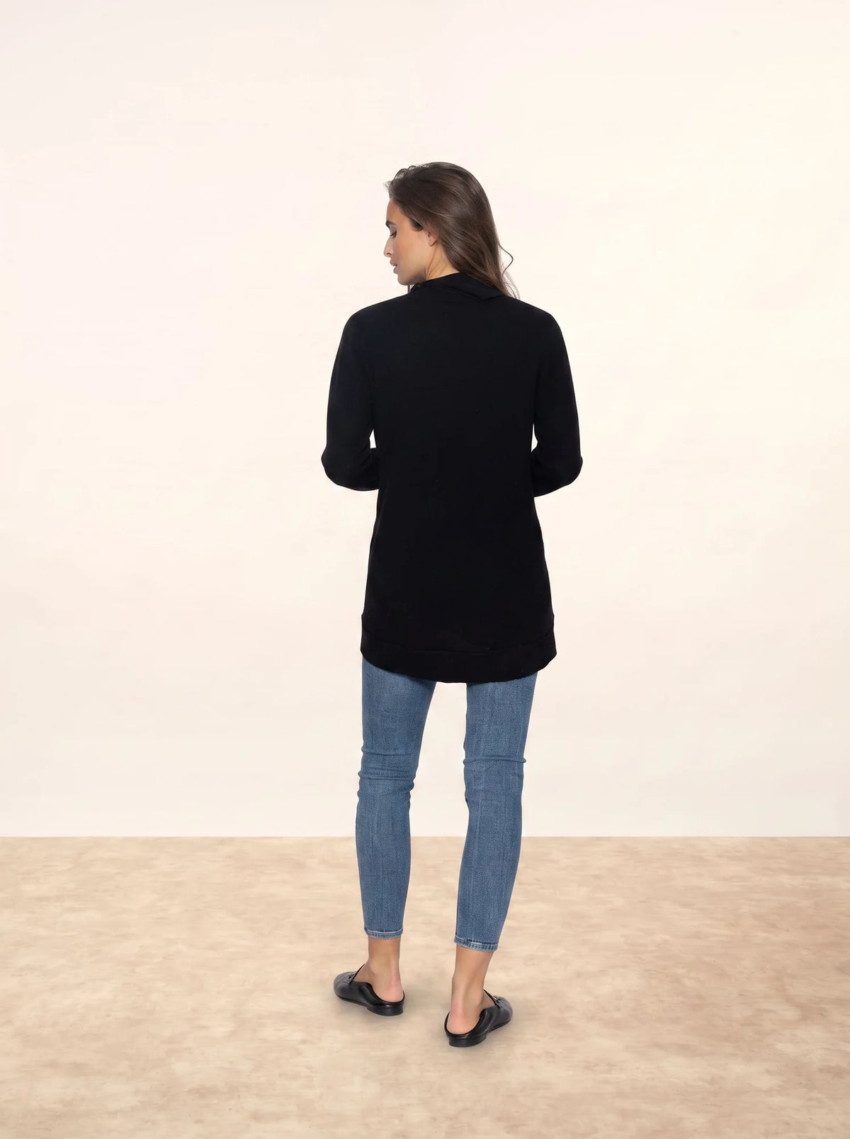 DUNDEE Pull Col Roulé Boutonné Noir