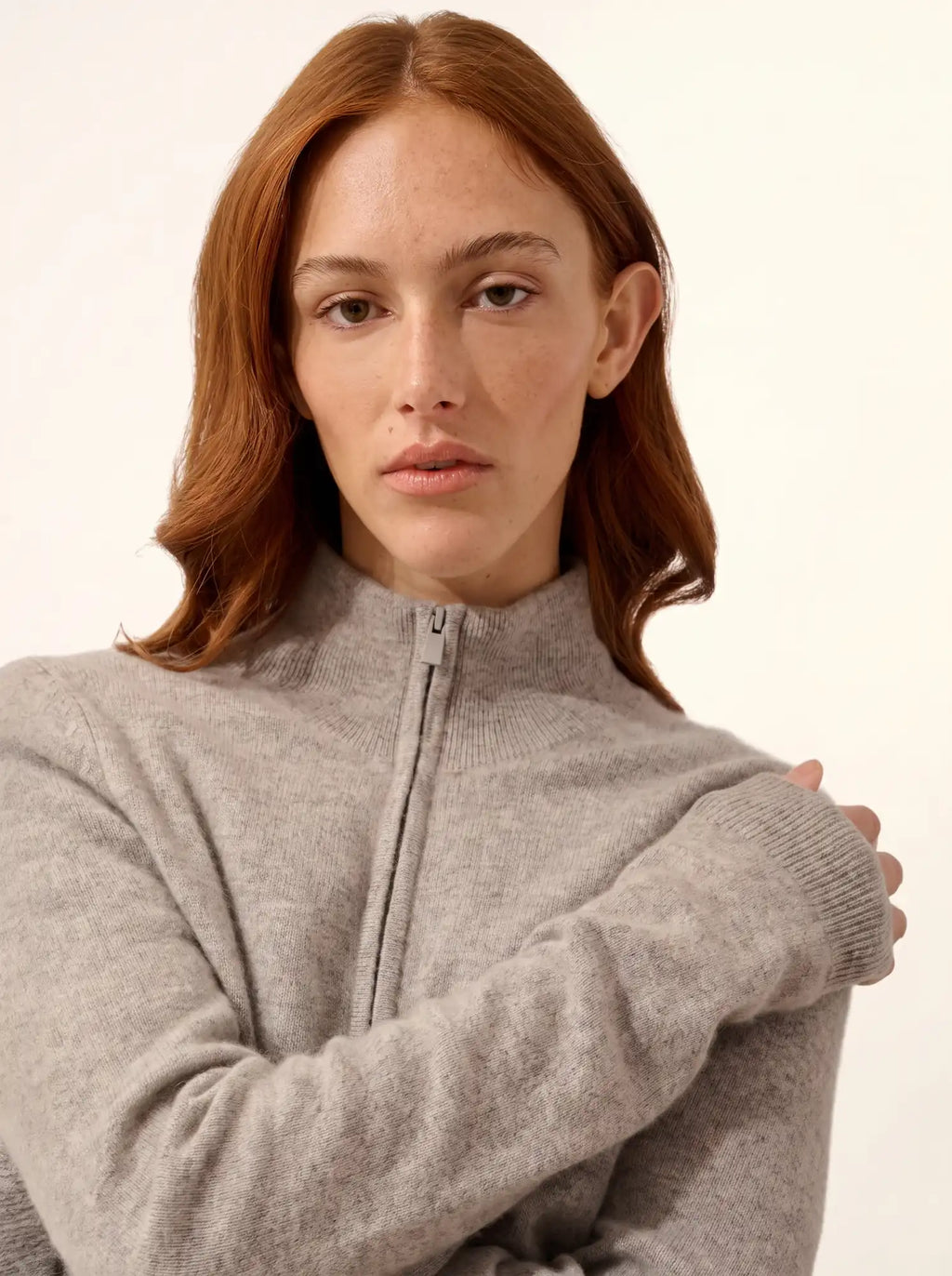 AYR Gilet Zippé Col Montant Nuage Chiné
