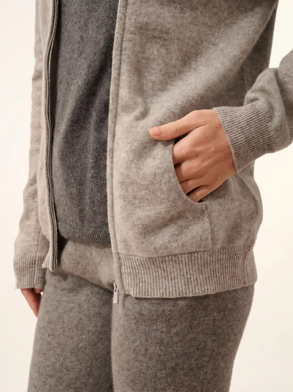 AYR Gilet Zippé Col Montant Nuage Chiné