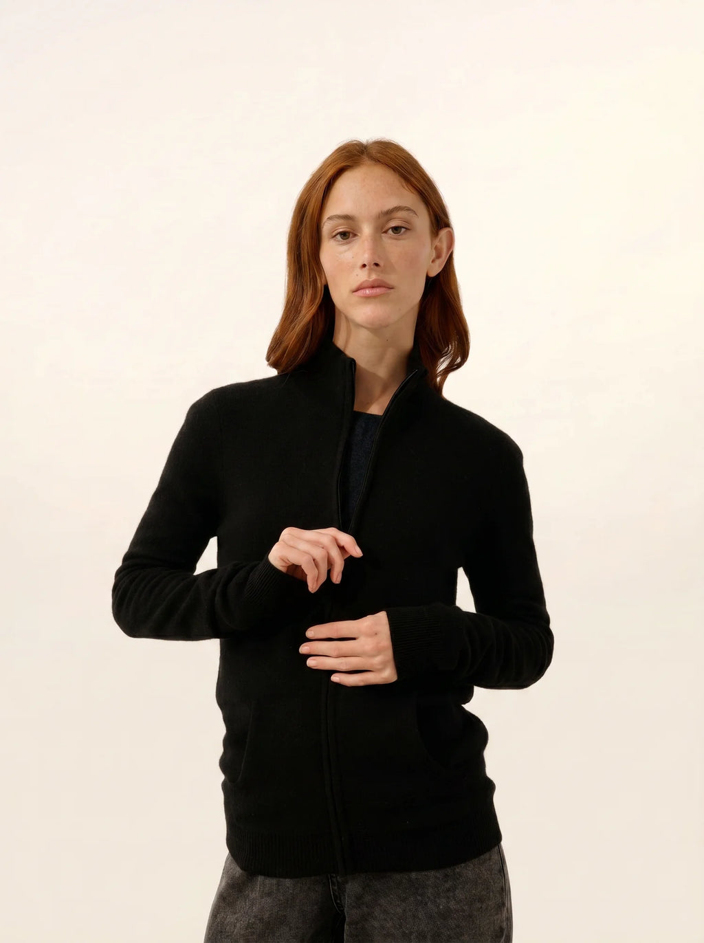 AYR Gilet Zippé Col Montant Noir