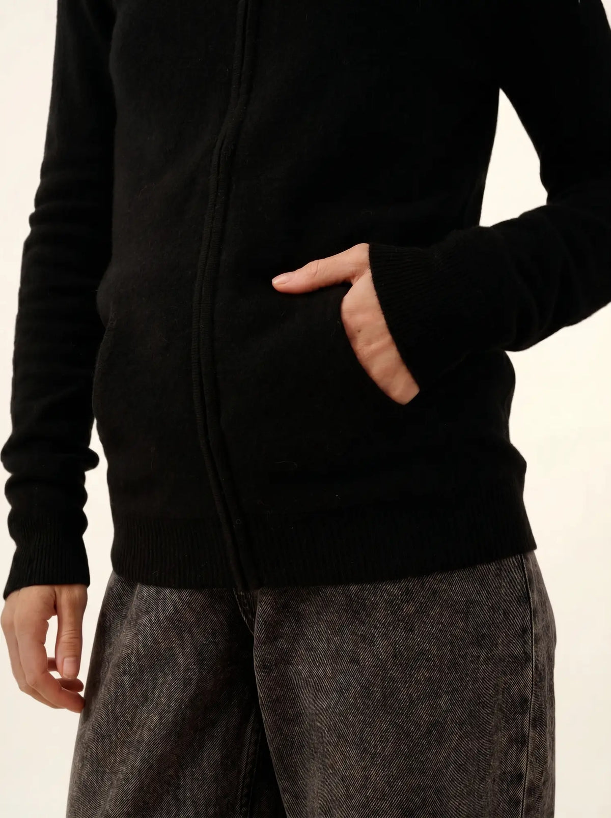 AYR Gilet Zippé Col Montant Noir