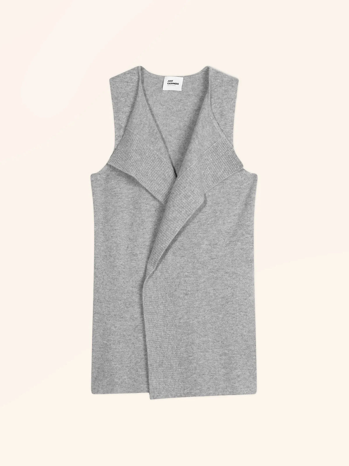 WISHAW Vest Open Crew Neck Sleeveless Heather Cloud