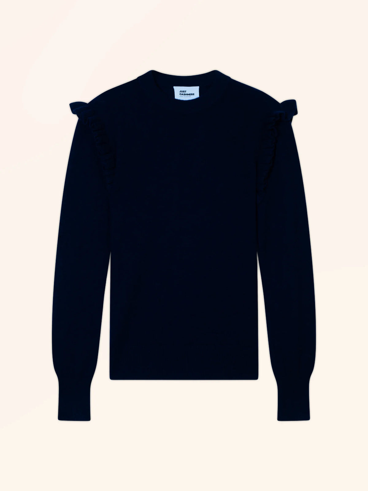 BOXBURN Pull Col Rond Volants Épaules Bleu Marine