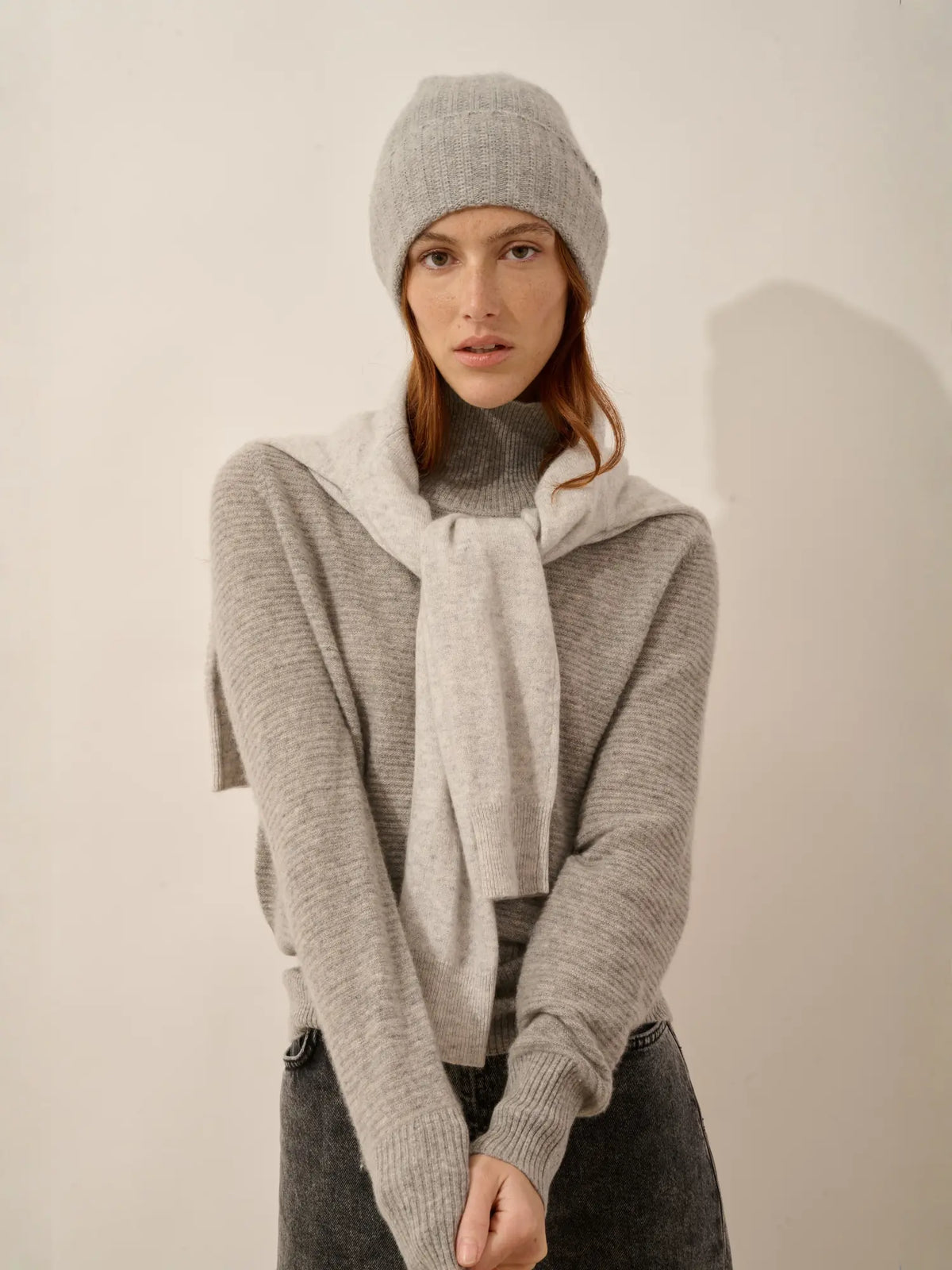 UDNY Pull Col Roulé Nuage Chiné