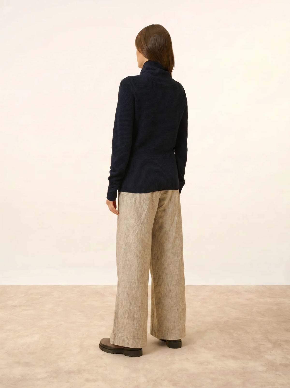 UDNY Pull Col Roulé Bleu Marine