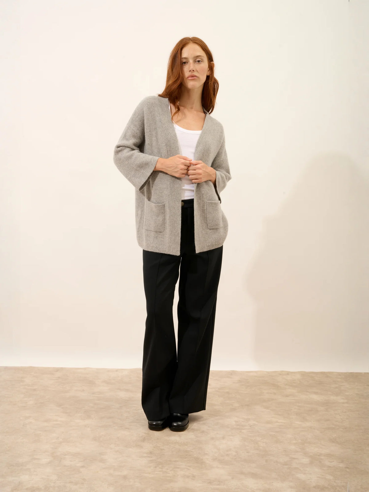 ABOYNE Veste Kimono 4 Fils Nuage Chiné