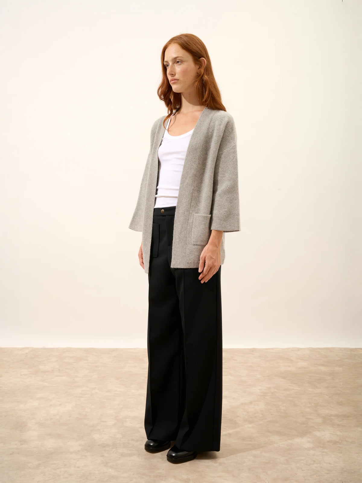 ABOYNE Veste Kimono 4 Fils Nuage Chiné