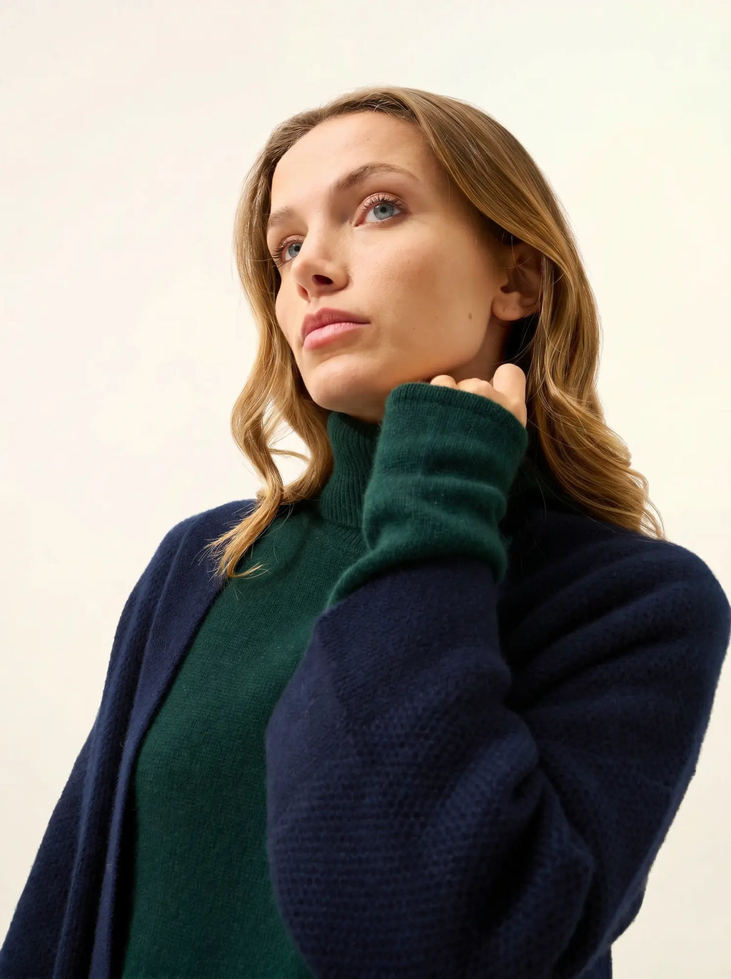 ABOYNE Veste Kimono 4 Fils Bleu Marine