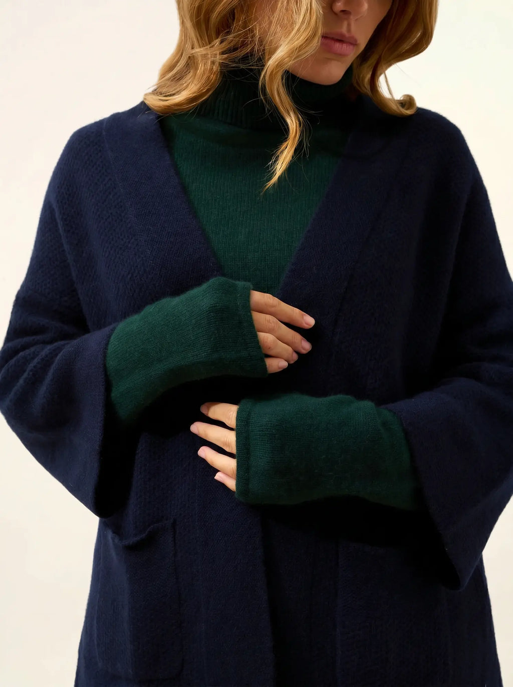 ABOYNE Veste Kimono 4 Fils Bleu Marine