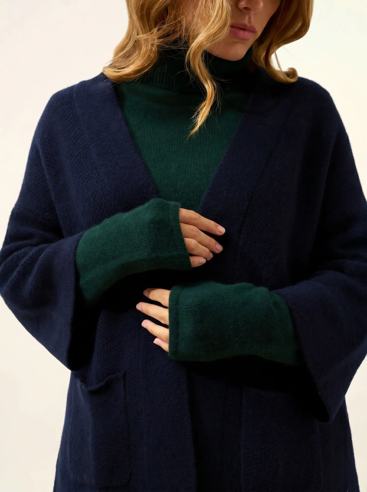 ABOYNE Veste Kimono 4 Fils Bleu Marine