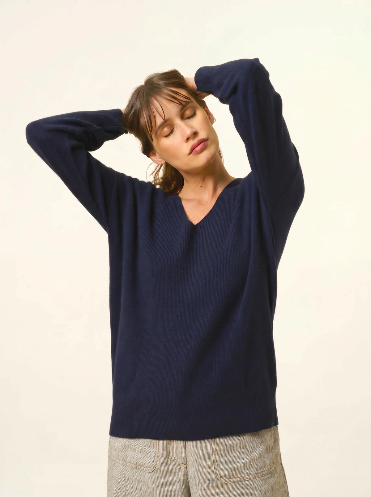 BIRSE Pullover V-Ausschnitt Marineblau