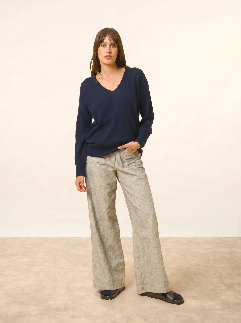 BIRSE Pullover V-Ausschnitt Marineblau