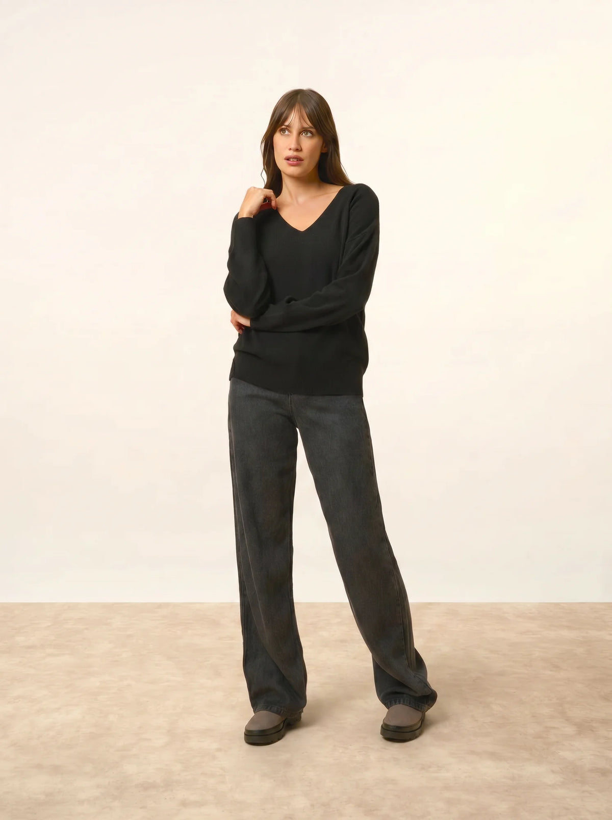 BIRSE Pull Col V Noir