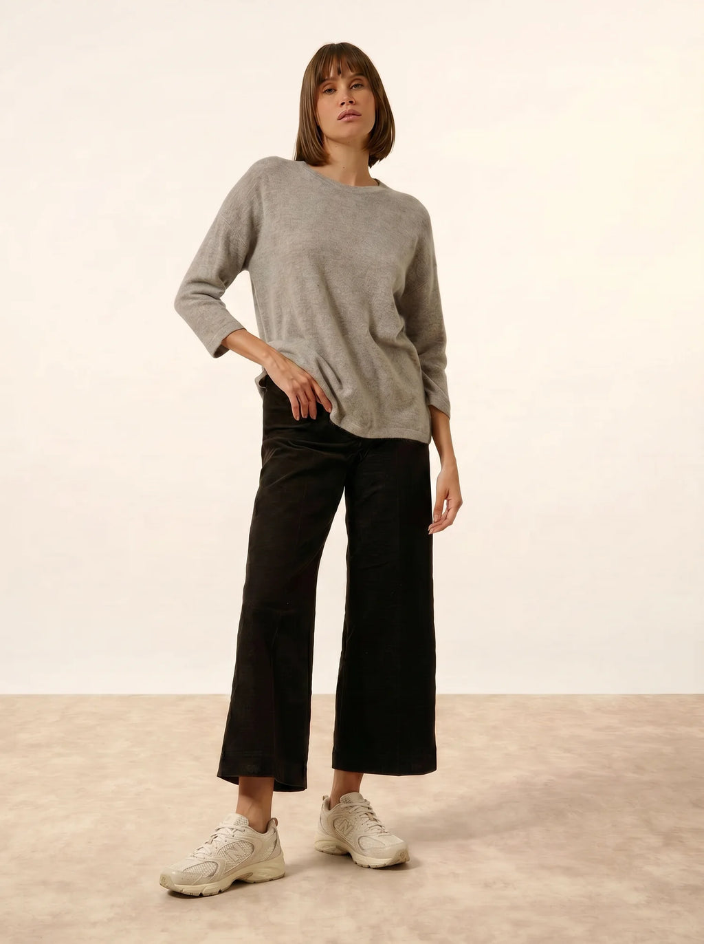 CLATTIE Sweater Crew Neck Heather Cloud