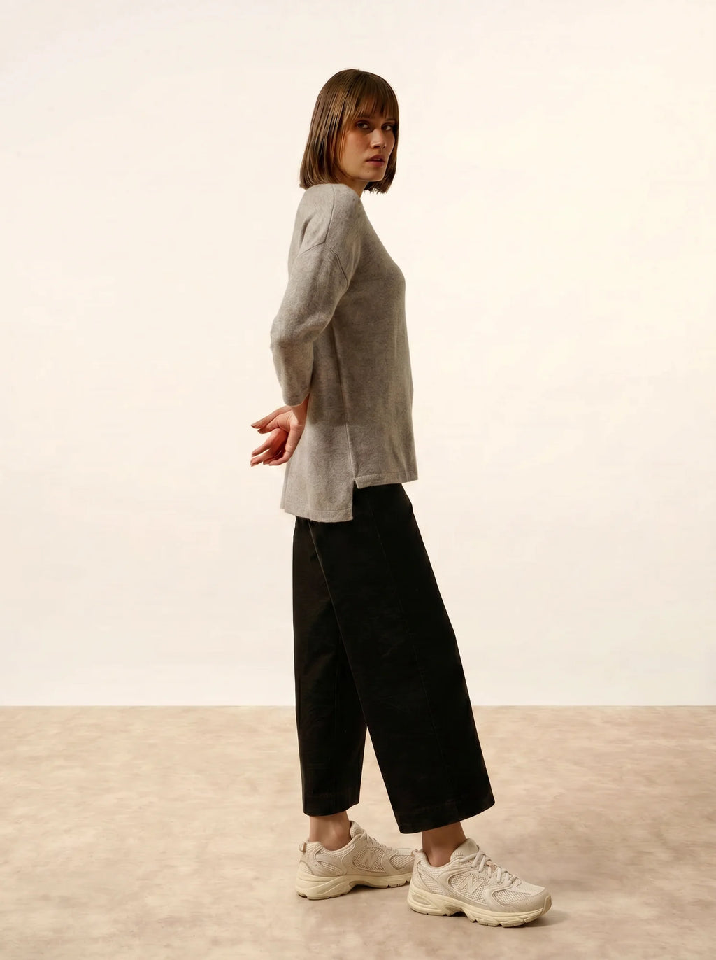 CLATTIE Sweater Crew Neck Heather Cloud