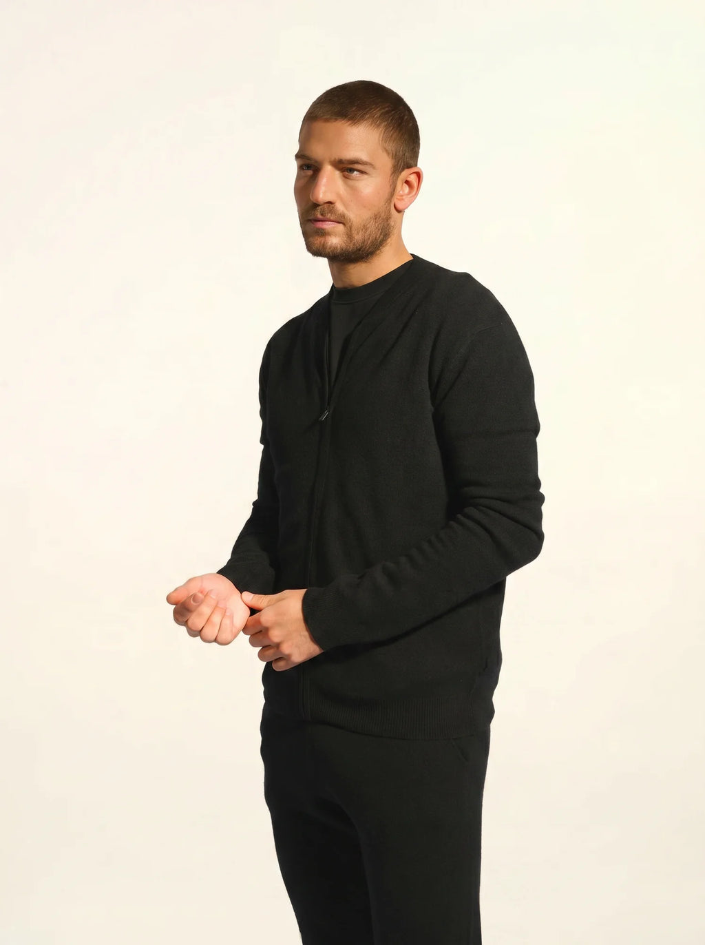 POLNOON Vest Zipped Mandarin Collar Black
