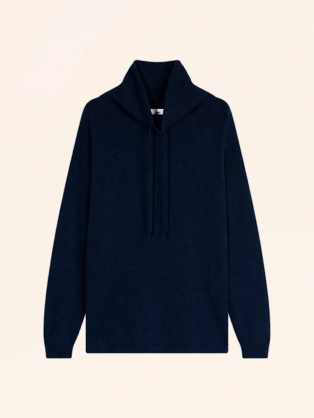 MELROSE Pull Col Montant Cordon Coulissant Fentes Côtés Bleu Marine