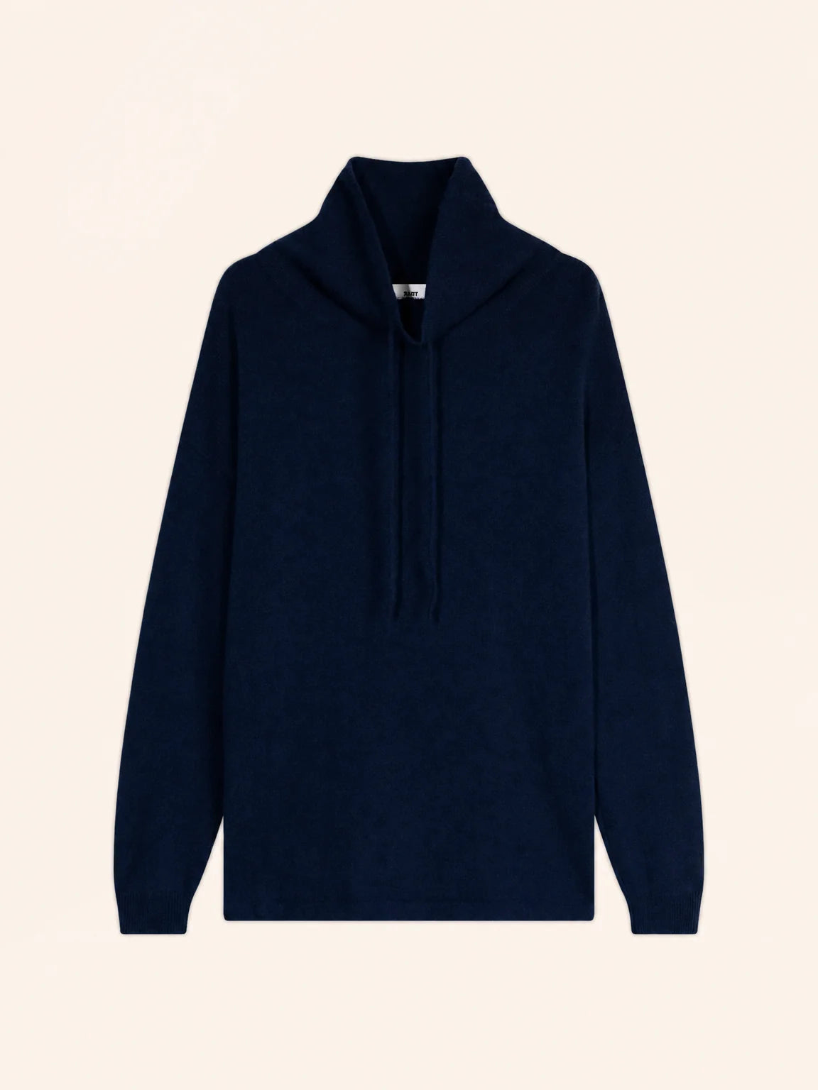 MELROSE Pull Col Montant Cordon Coulissant Fentes Côtés Bleu Marine
