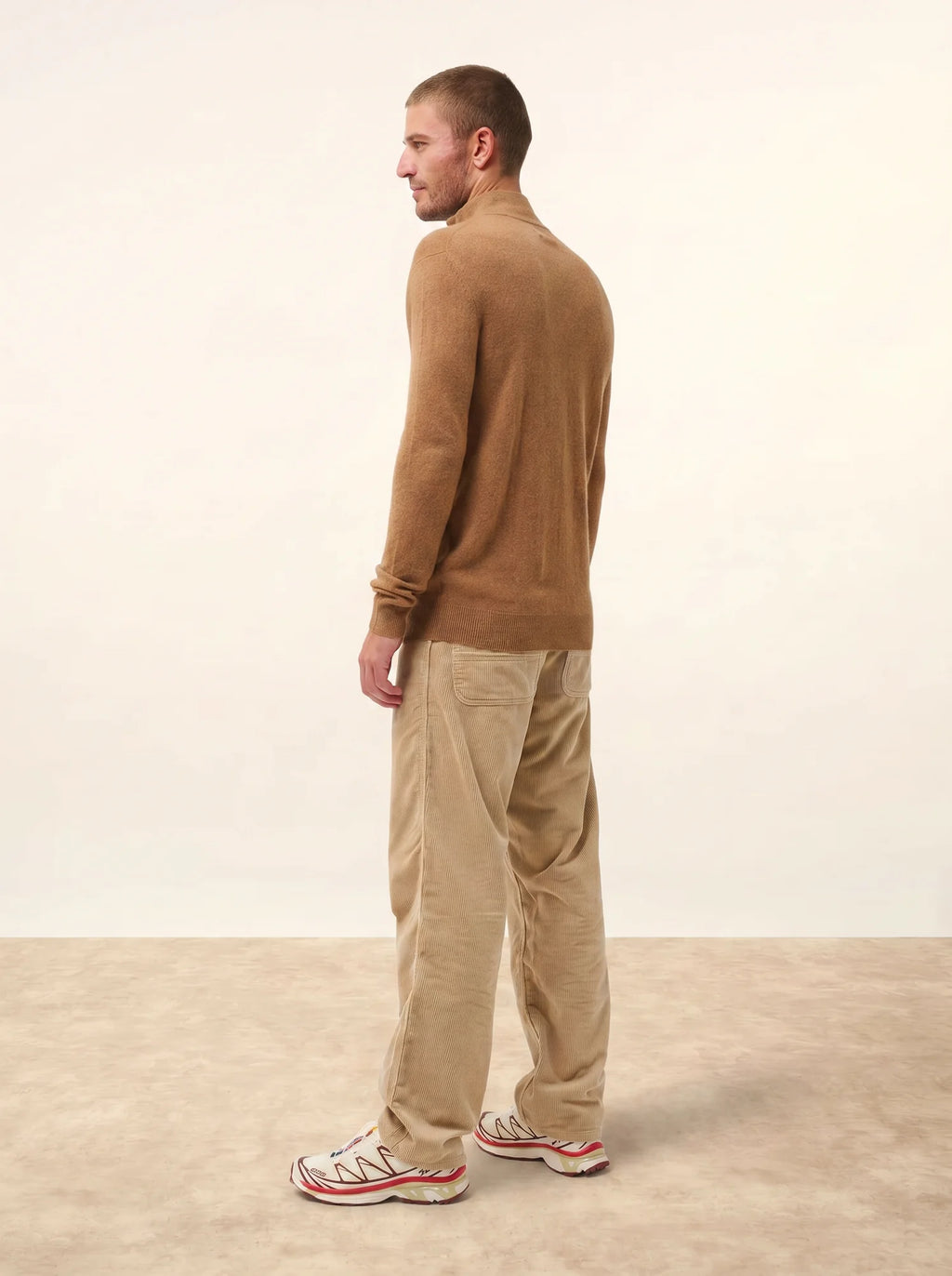 BRADLEY Pullover Truckerkragen Haselnussbraun