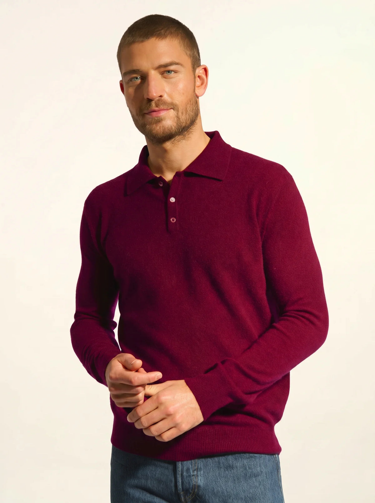 DOUGLAS Polo Manches Longues Bordeaux