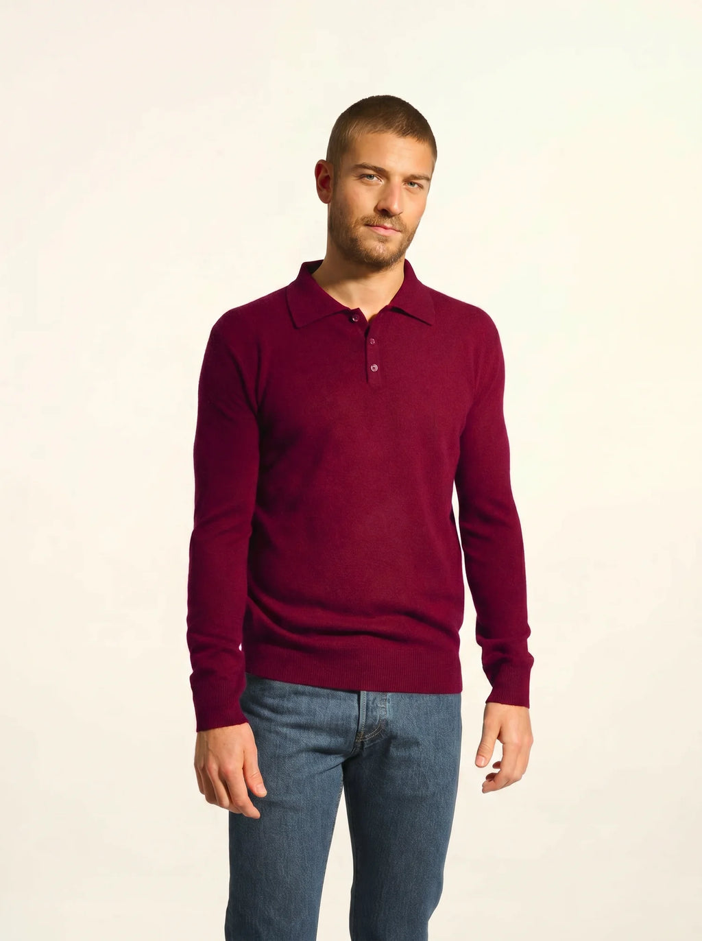 DOUGLAS Polo Manches Longues Bordeaux
