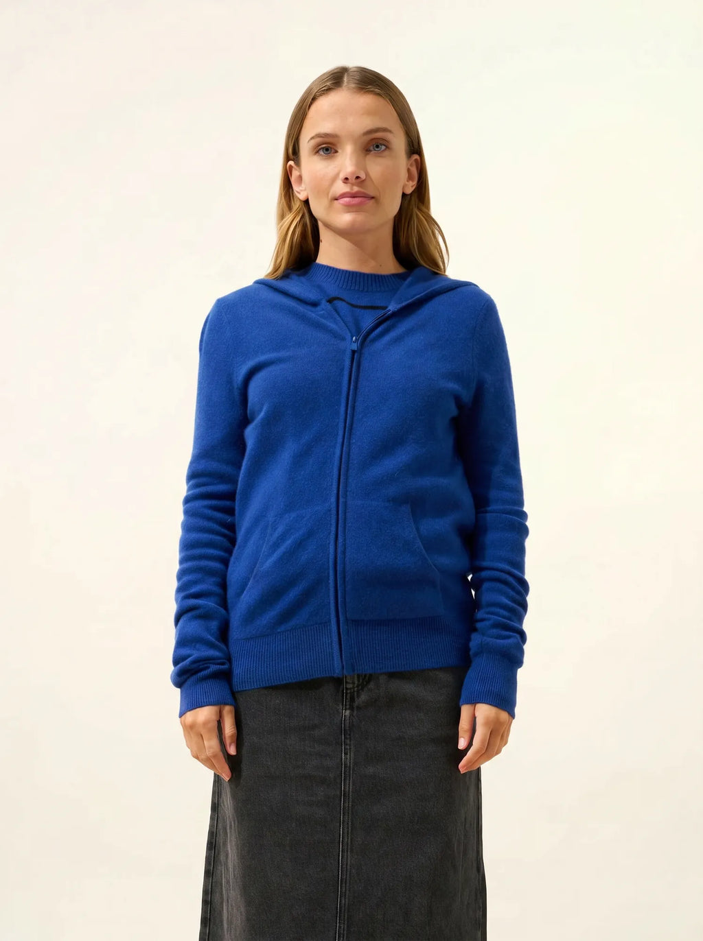 DEBBIE Gilet Zippé Capuche Outremer