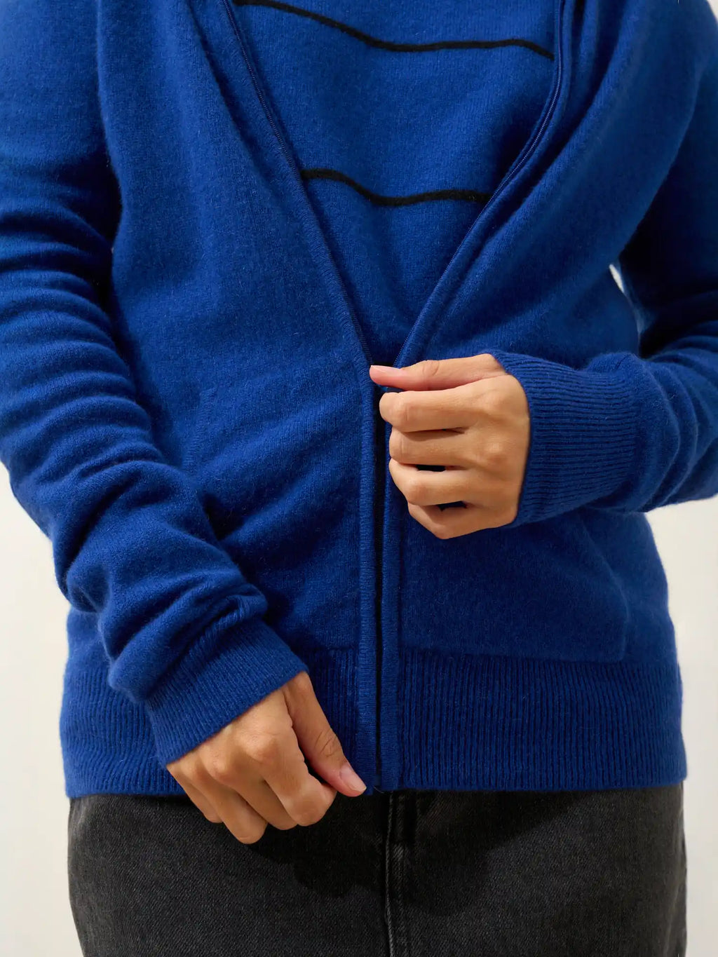 DEBBIE Gilet Zippé Capuche Outremer