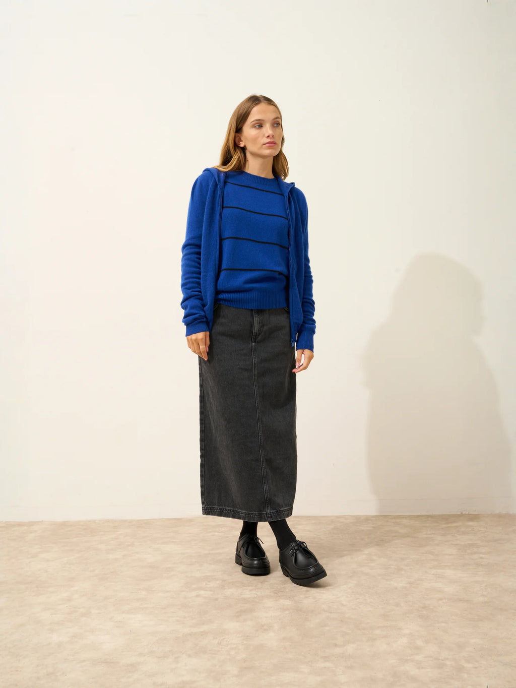 DEBBIE Gilet Zippé Capuche Outremer