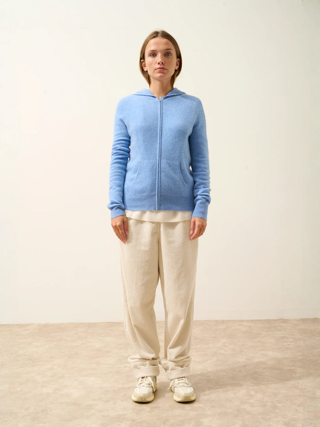 DEBBIE Gilet Zippé Capuche Ciel