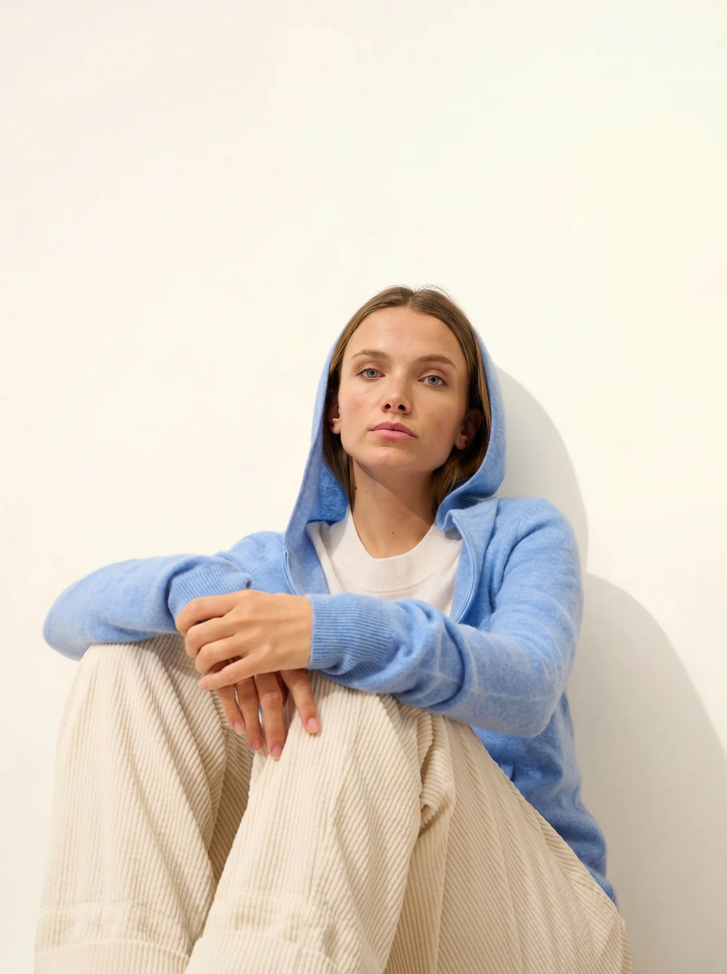 DEBBIE Gilet Zippé Capuche Ciel